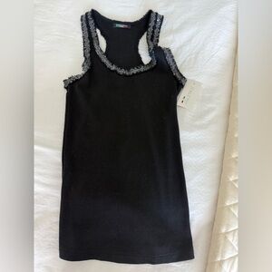 Black Sleeveless Top with black small sequins- never worn